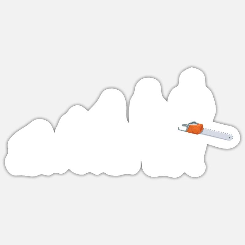 Kettensäge Waldarbeiter Forstwirt Evolution Holz Sticker Größe S (10 x 10 cm)