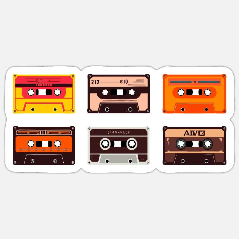 Casette compacte - Sticker taille S (10 x 10 cm) - blanc mat