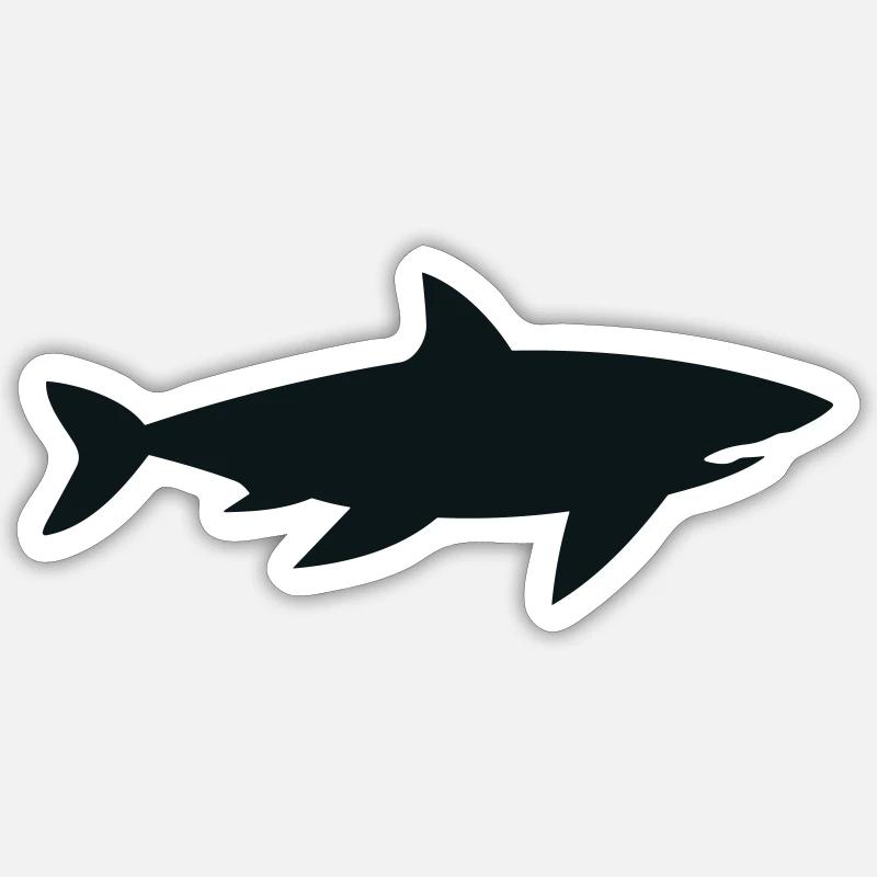 Requin - Sticker taille S (10 x 10 cm) - blanc mat