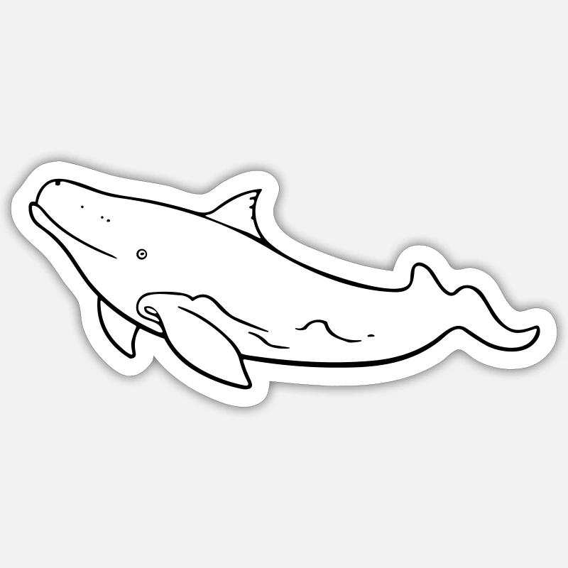 Whale - Sticker size S (10 x 10 cm) - white matte