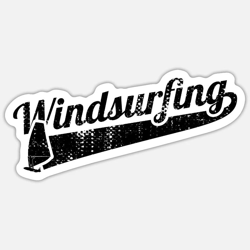 Windsurfen - Sticker Größe S (10 x 10 cm) - Mattweiß