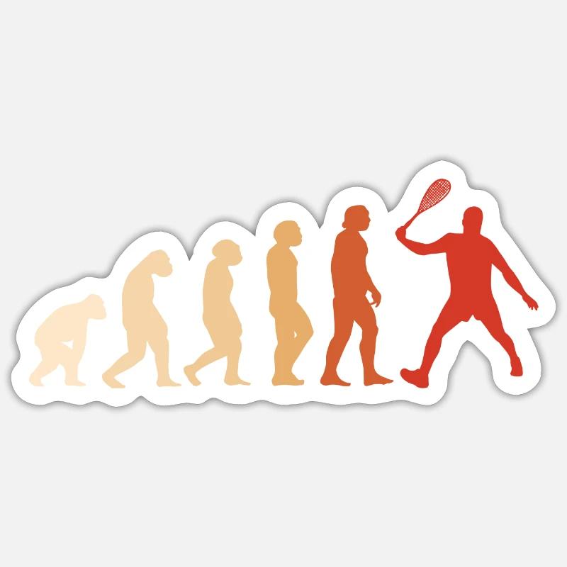 Sport Evolution Squash - Sticker Größe S (10 x 10 cm) - Mattweiß