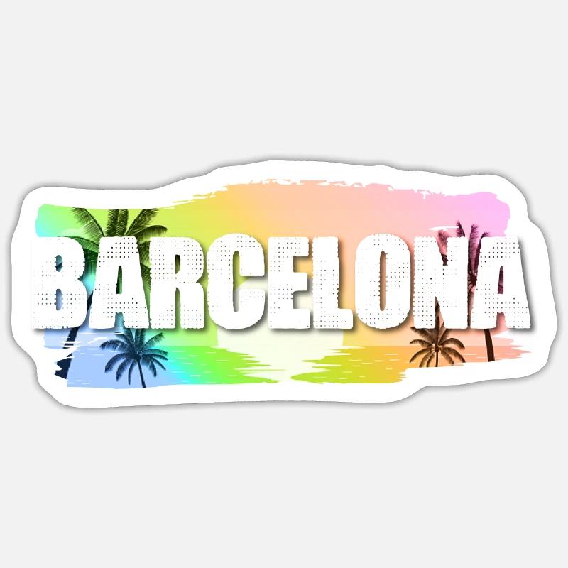 Barcelona - Sticker size S (10 x 10 cm) - white matte