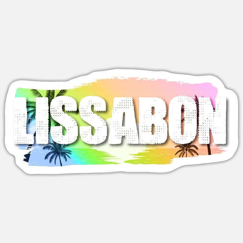 Lissabon - Sticker Größe S (10 x 10 cm) - Mattweiß