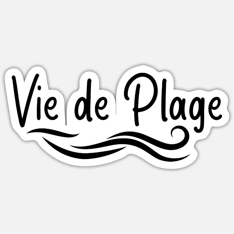 Vie de Plage - Sticker taille S (10 x 10 cm) - blanc mat