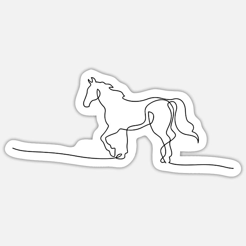 Pferde - Sticker Größe S (10 x 10 cm) - Mattweiß