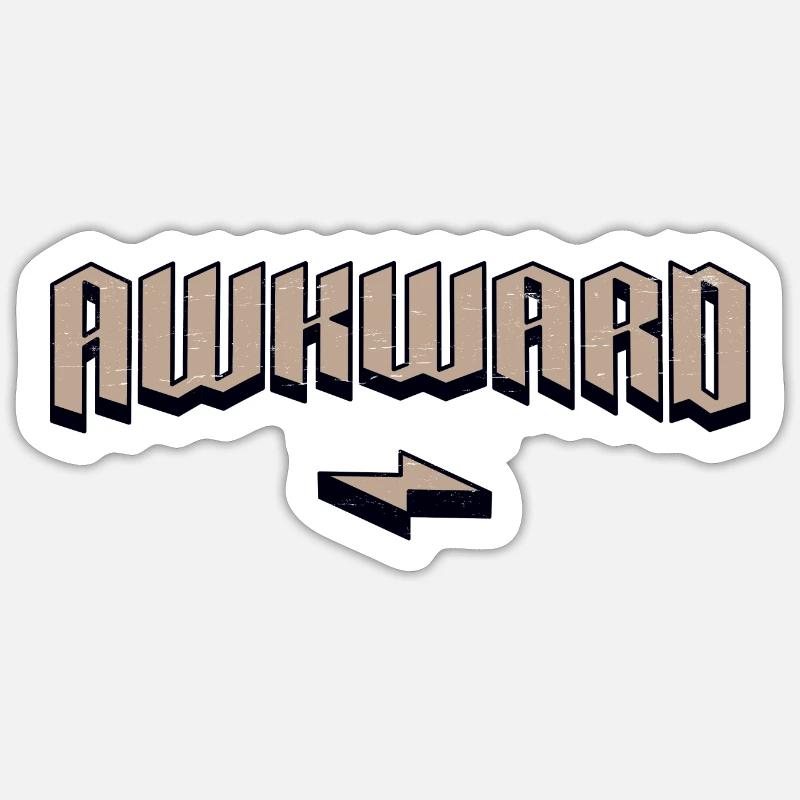 Awkward - Clumsy - Sticker size S (10 x 10 cm) - white matte