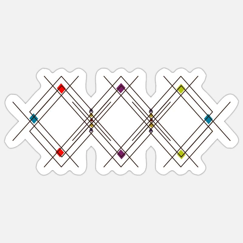 design berbère - Sticker taille S (10 x 10 cm) - blanc mat