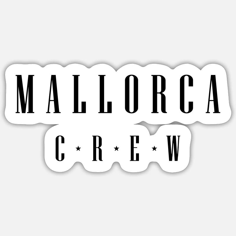 Mallorca Crew - Sticker Größe S (10 x 10 cm) - Mattweiß