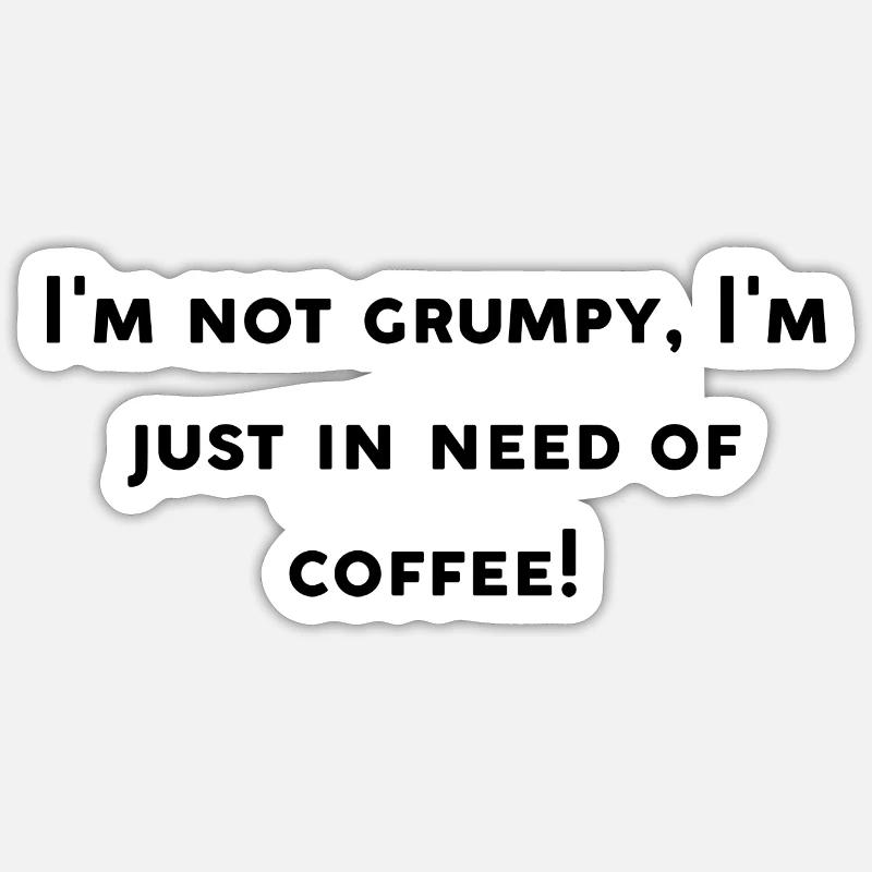 Design drôle café - Sticker taille S (10 x 10 cm) - blanc mat