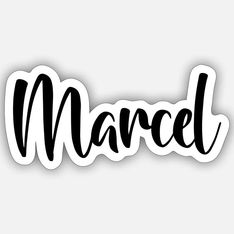 Prénom Marcel - Sticker taille S (10 x 10 cm) - blanc mat