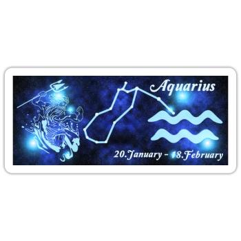 Sternzeichen Wassermann, Sternenbild, Astrologie - Sticker Größe S (10 x 10 cm) - Mattweiß - Vorne