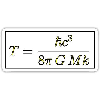 Temperaturformel eines Schwarzen Loches - Sticker Größe S (10 x 10 cm) - Mattweiß - Vorne