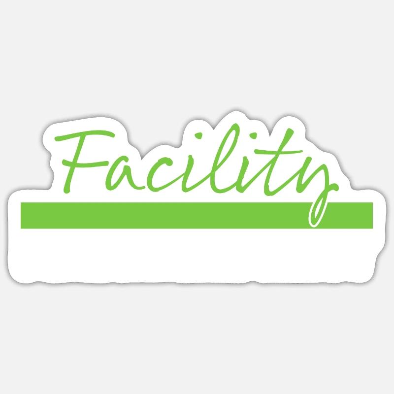 Tshirt Facility Management vert blanc - Sticker taille S (10 x 10 cm) - blanc mat
