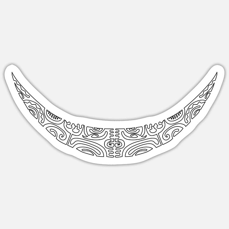 collier maori2 blanc - Sticker taille S (10 x 10 cm) - blanc mat