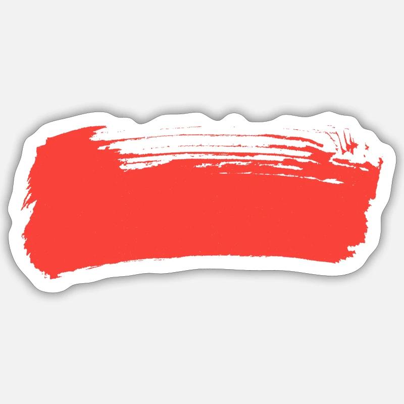 Bande rouge - Sticker taille S (10 x 10 cm) - blanc mat