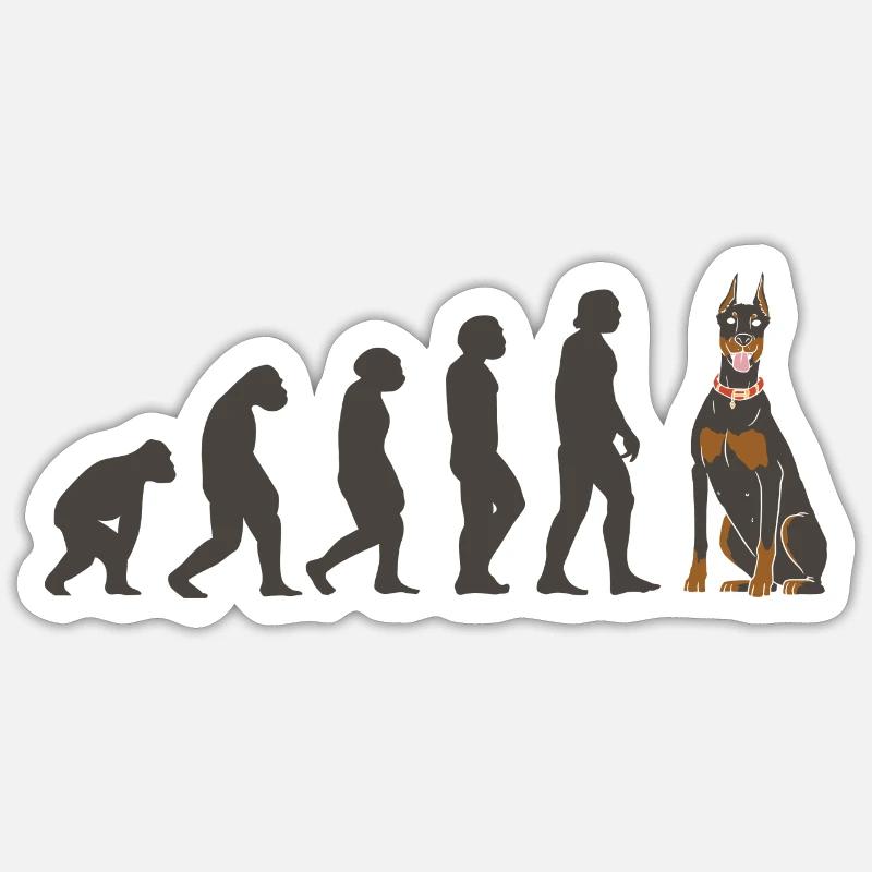 Evolution Doberman Pinscher Sticker size S (10 x 10 cm)
