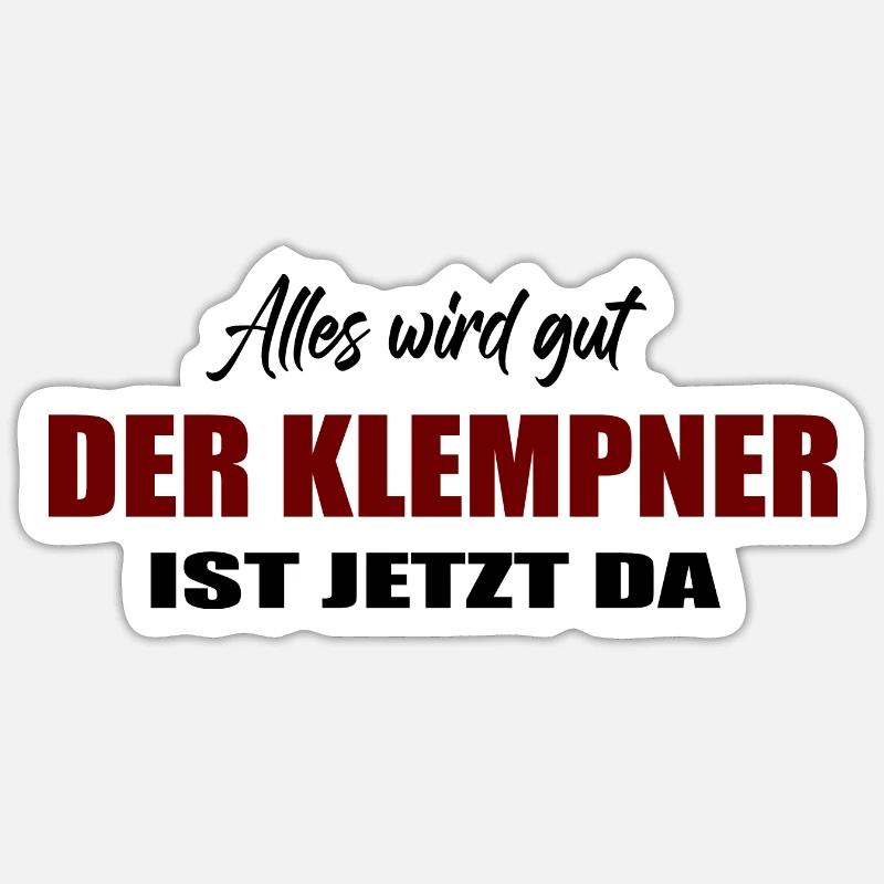 Klempner - Sticker Größe S (10 x 10 cm) - Mattweiß