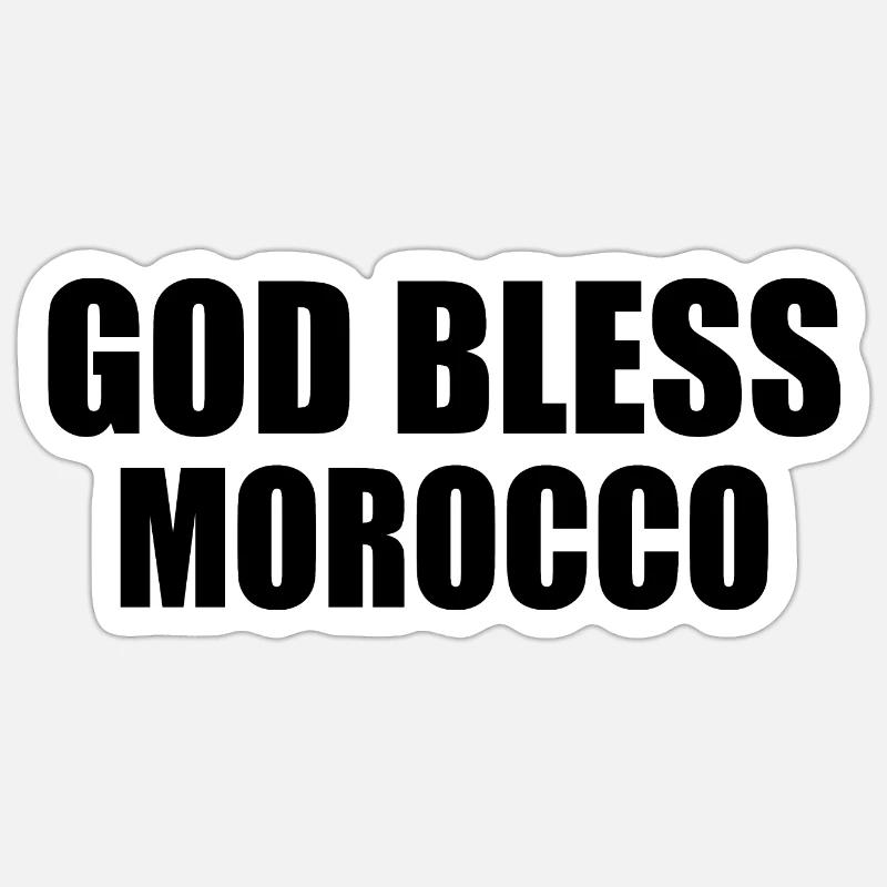 God bless morocco maroc Sticker taille S (10 x 10 cm)
