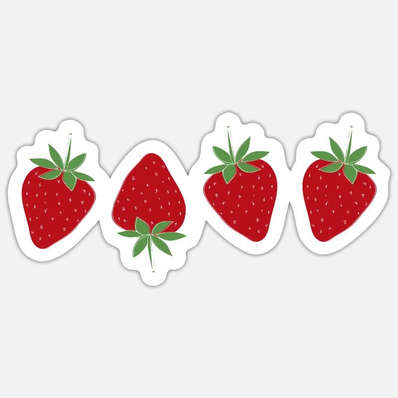 Erdbeere Erdbeere - Sticker Größe S (10 x 10 cm) - Mattweiß