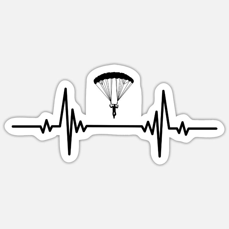 Heart palpitations, light paragliding Sticker size S (10 x 10 cm)