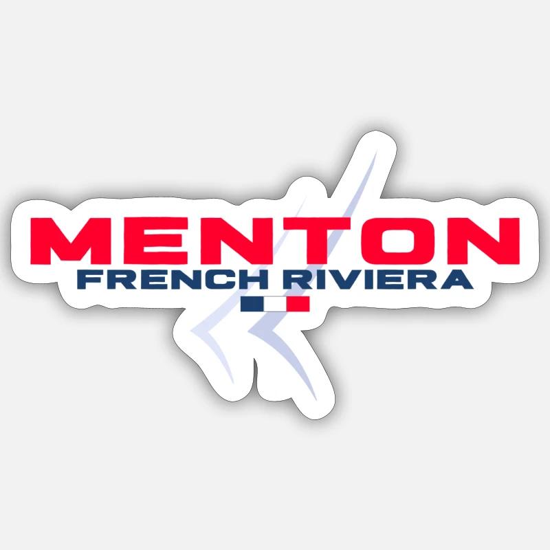 MENTON with Sail 2 - Sticker size S (10 x 10 cm) - white matte