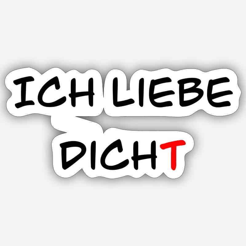 Ich liebe dicht2 - Sticker Größe S (10 x 10 cm) - Mattweiß