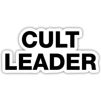 CULT LEADER - Sticker size S (10 x 10 cm) - white matte - Front