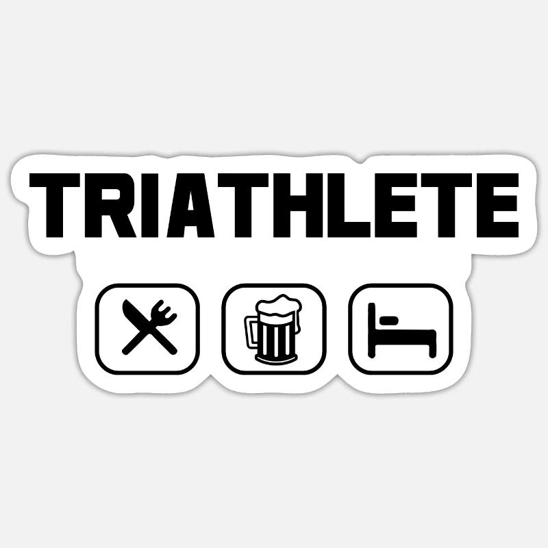 Triathlète - Sticker taille S (10 x 10 cm) - blanc mat