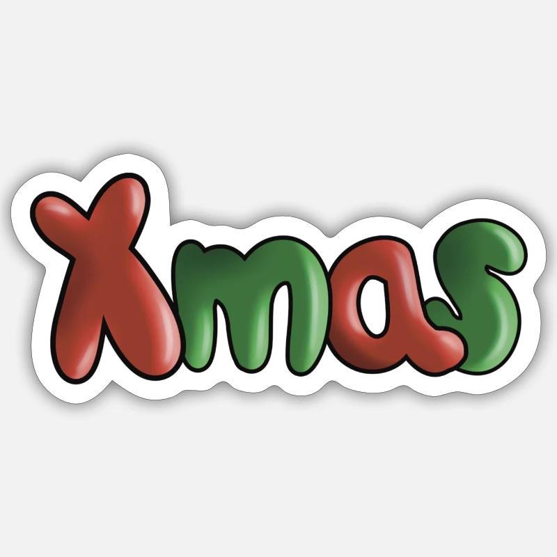 Xmas - Sticker taille S (10 x 10 cm) - blanc mat