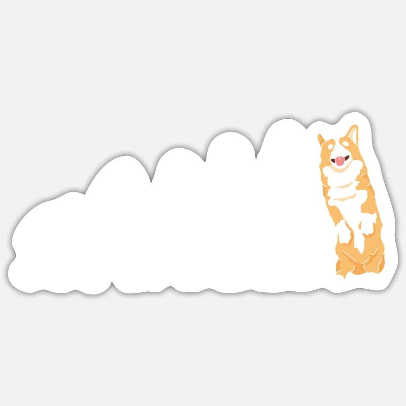 Évolution du chien Corgi - Sticker taille S (10 x 10 cm) - blanc mat