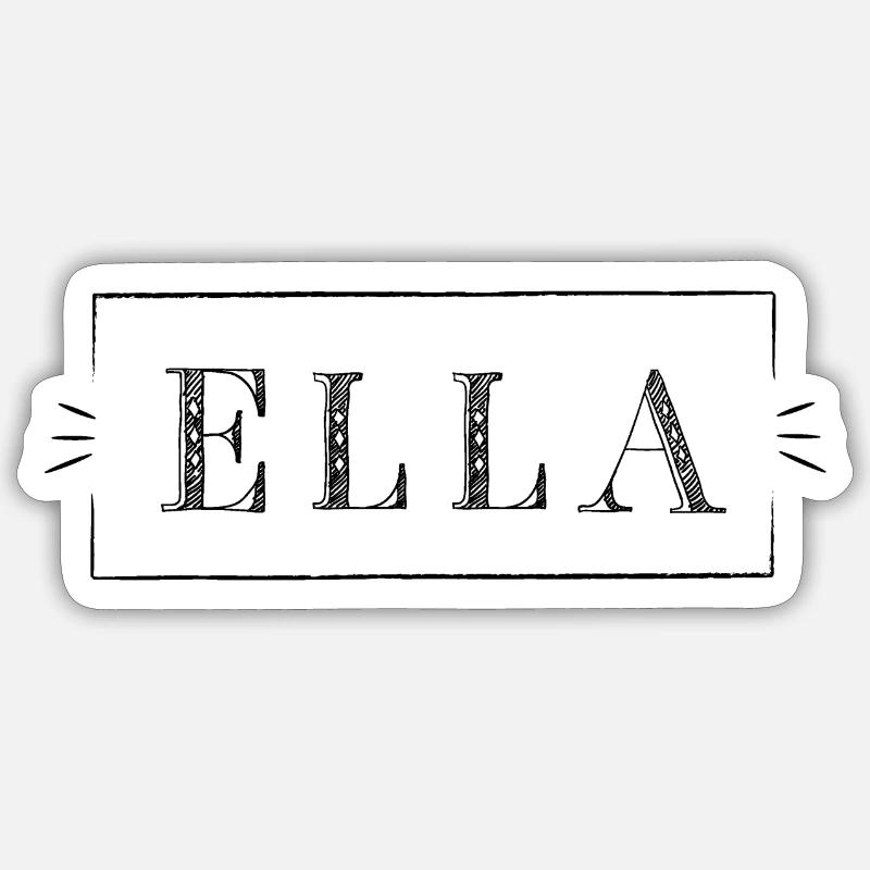 ELLA - name in a frame - Sticker Größe S (10 x 10 cm) - Mattweiß
