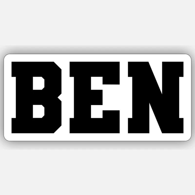 Name - Ben - Sticker Größe S (10 x 10 cm) - Mattweiß
