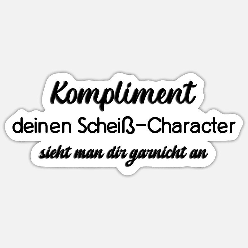 Scheiß Character - Sticker Größe S (10 x 10 cm) - Mattweiß