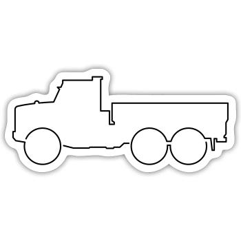 Oshkosh LKW Offroad Truck Gelände Minimalistisch - Sticker Größe S (10 x 10 cm) - Mattweiß - Vorne