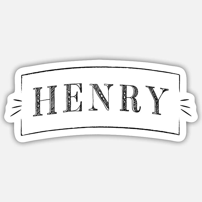 Henry - Sticker taille S (10 x 10 cm) - blanc mat