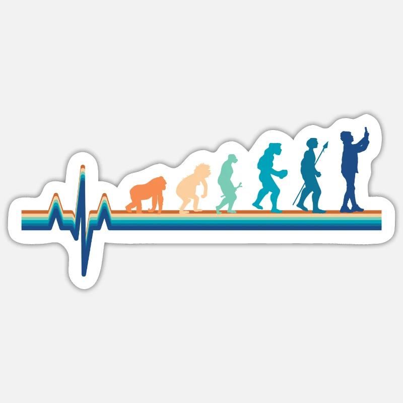 Evolution Heartbeat Social Networks Sticker size S (10 x 10 cm)