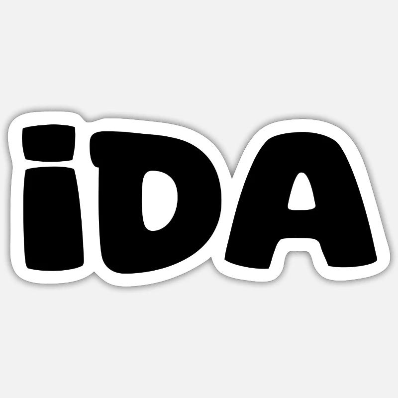 Name - Ida - Sticker Größe S (10 x 10 cm) - Mattweiß