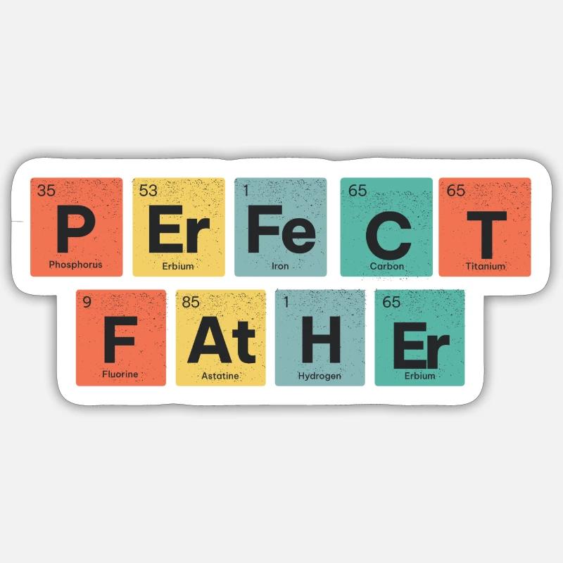 PERFEKTER VATER - Sticker Größe S (10 x 10 cm) - Mattweiß