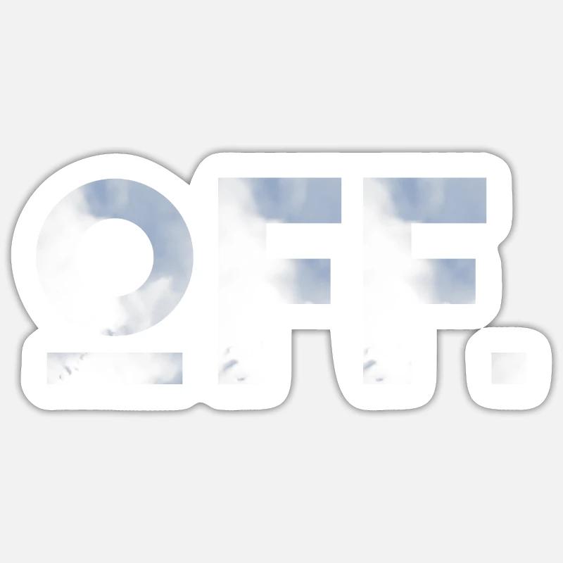 OFF. Ein Shirt, ein Wort. Sticker Größe S (10 x 10 cm)