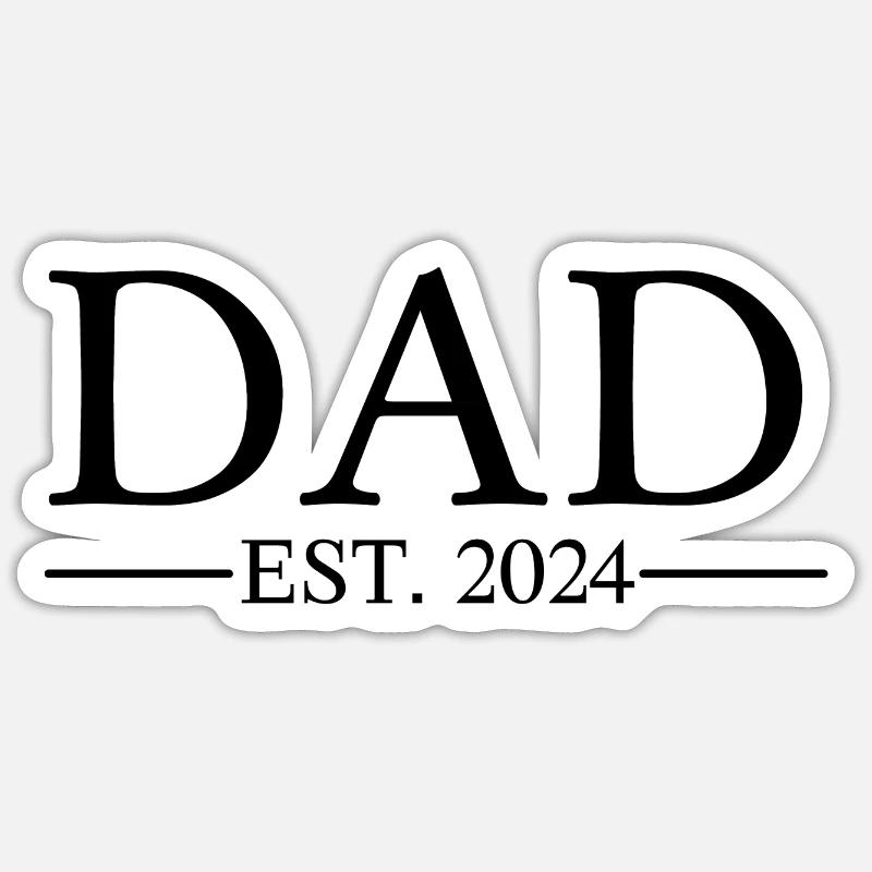 Dad EST 2024 - Sticker size S (10 x 10 cm) - white matte