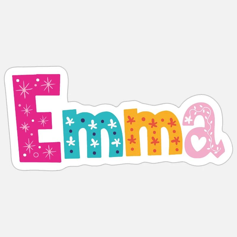 Personalized Emma Name - Sticker size S (10 x 10 cm) - white matte