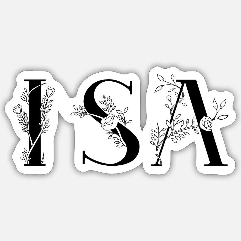 Nom - Isa - Sticker taille S (10 x 10 cm) - blanc mat