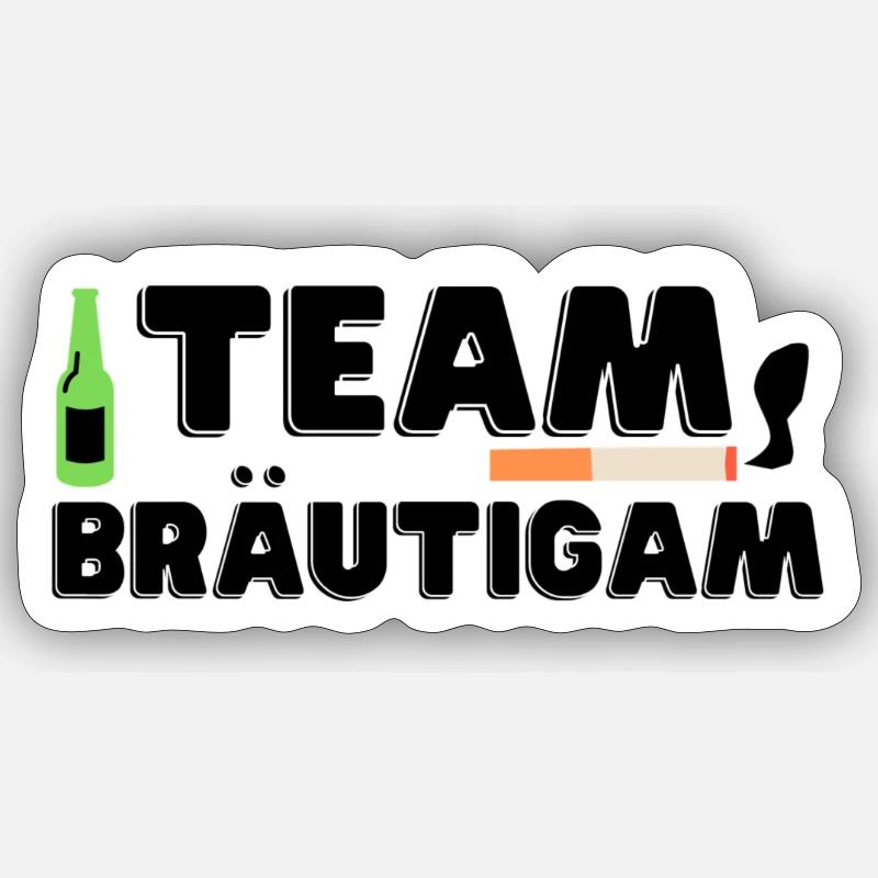 Team Bräutigam Feier Junggesellenabschied - Sticker Größe S (10 x 10 cm) - Mattweiß