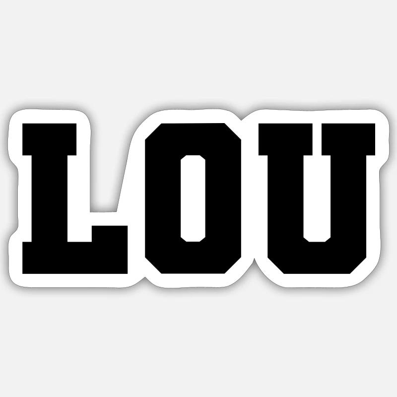 Name - Lou - Sticker Größe S (10 x 10 cm) - Mattweiß