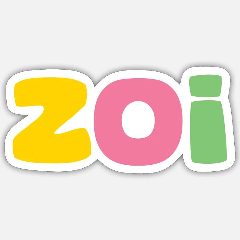 Nom - Zoi - Sticker taille S (10 x 10 cm) - blanc mat