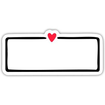 Namenschild mit Herz - Sticker Größe S (10 x 10 cm) - Mattweiß - Vorne