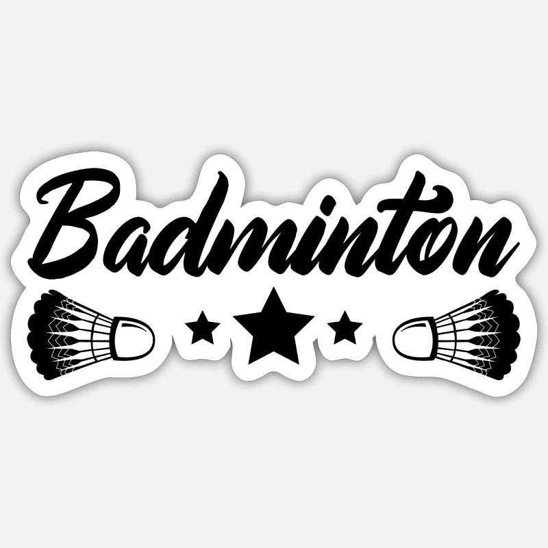 badminton - Sticker size S (10 x 10 cm) - white matte