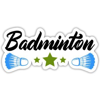 badminton - Sticker taille S (10 x 10 cm) - blanc mat - Devant