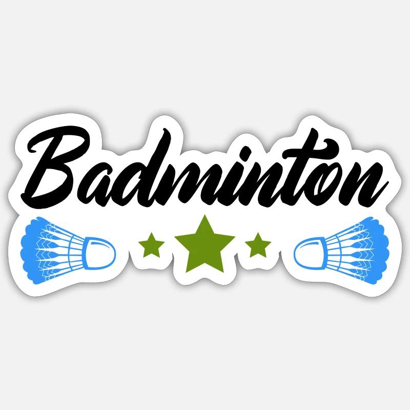 badminton - Sticker taille S (10 x 10 cm) - blanc mat